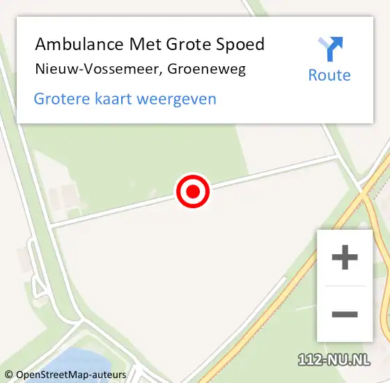 Locatie op kaart van de 112 melding: Ambulance Met Grote Spoed Naar Nieuw-Vossemeer, Groeneweg op 5 juni 2016 09:00