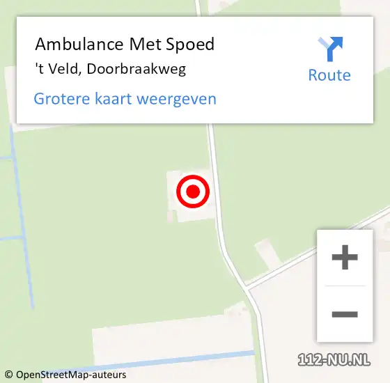 Locatie op kaart van de 112 melding: Ambulance Met Spoed Naar 't Veld, Doorbraakweg op 5 juni 2016 09:38