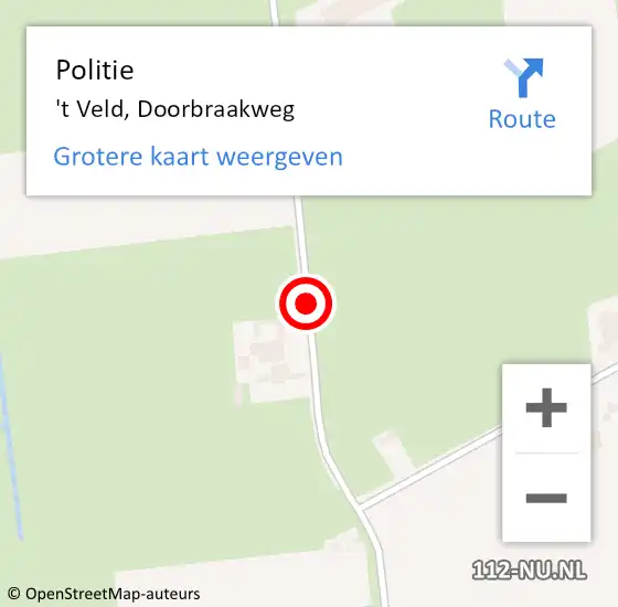 Locatie op kaart van de 112 melding: Politie 't Veld, Doorbraakweg op 5 juni 2016 09:39