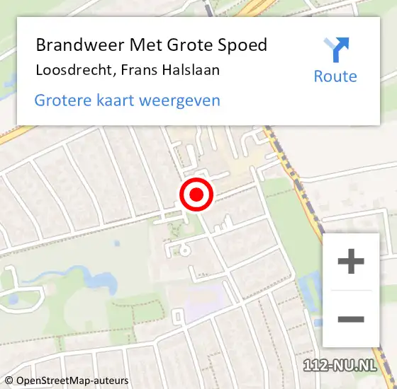 Locatie op kaart van de 112 melding: Brandweer Met Grote Spoed Naar Loosdrecht, Frans Halslaan op 5 juni 2016 09:56