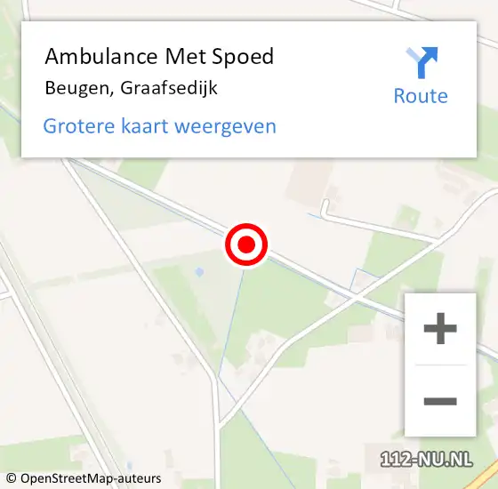 Locatie op kaart van de 112 melding: Ambulance Met Spoed Naar Beugen, Graafsedijk op 5 juni 2016 10:12