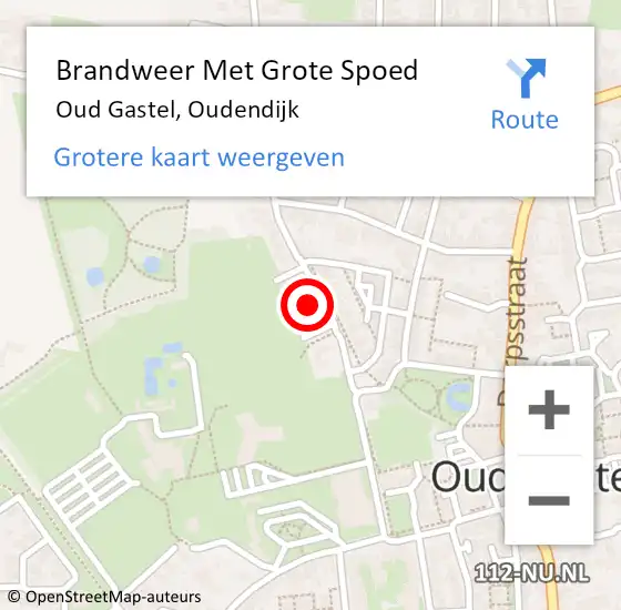 Locatie op kaart van de 112 melding: Brandweer Met Grote Spoed Naar Oud Gastel, Oudendijk op 5 juni 2016 10:22