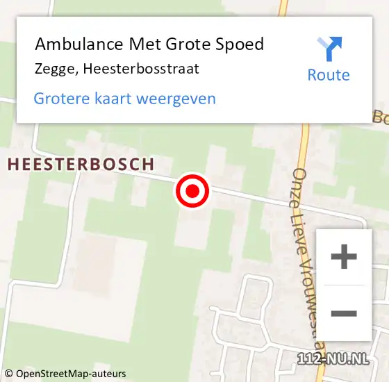 Locatie op kaart van de 112 melding: Ambulance Met Grote Spoed Naar Zegge, Heesterbosstraat op 5 juni 2016 10:43