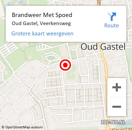 Locatie op kaart van de 112 melding: Brandweer Met Spoed Naar Oud Gastel, Veerkensweg op 5 juni 2016 11:11