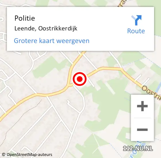 Locatie op kaart van de 112 melding: Politie Leende, Oostrikkerdijk op 5 juni 2016 11:43