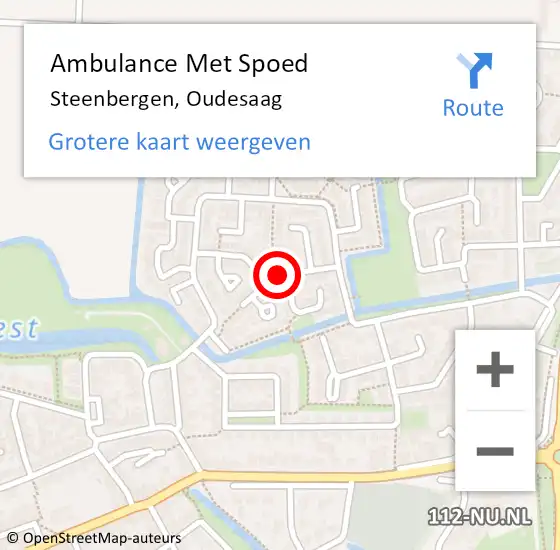 Locatie op kaart van de 112 melding: Ambulance Met Spoed Naar Steenbergen, Oudesaag op 5 juni 2016 12:33