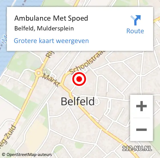 Locatie op kaart van de 112 melding: Ambulance Met Spoed Naar Belfeld, Muldersplein op 5 juni 2016 14:36