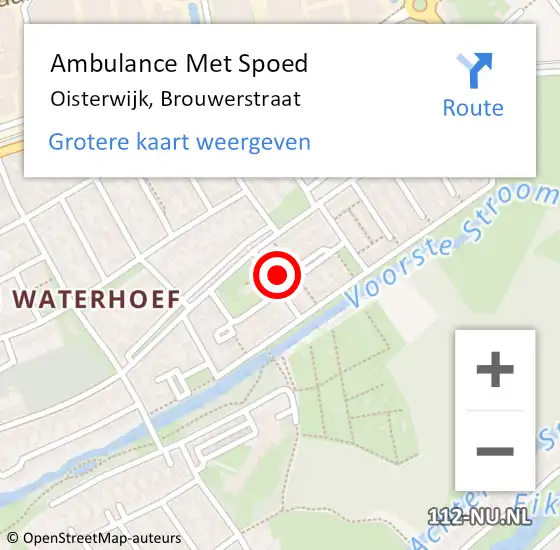 Locatie op kaart van de 112 melding: Ambulance Met Spoed Naar Oisterwijk, Brouwerstraat op 5 juni 2016 14:53