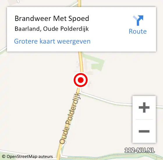 Locatie op kaart van de 112 melding: Brandweer Met Spoed Naar Baarland, Oude Polderdijk op 5 juni 2016 15:26