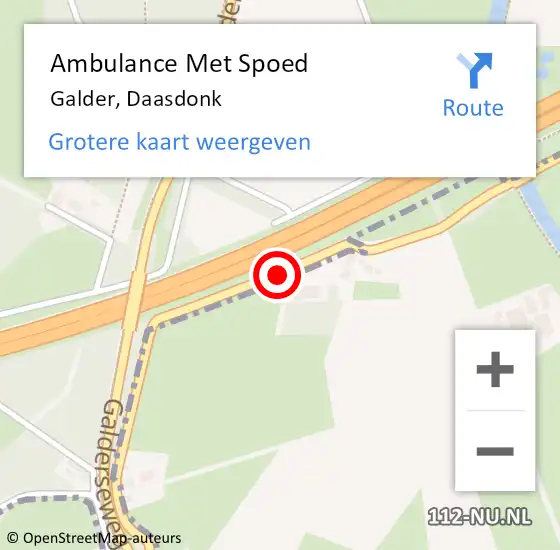 Locatie op kaart van de 112 melding: Ambulance Met Spoed Naar Galder, Daasdonk op 5 juni 2016 16:26