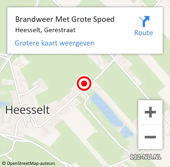 Locatie op kaart van de 112 melding: Brandweer Met Grote Spoed Naar Heesselt, Gerestraat op 5 juni 2016 16:46