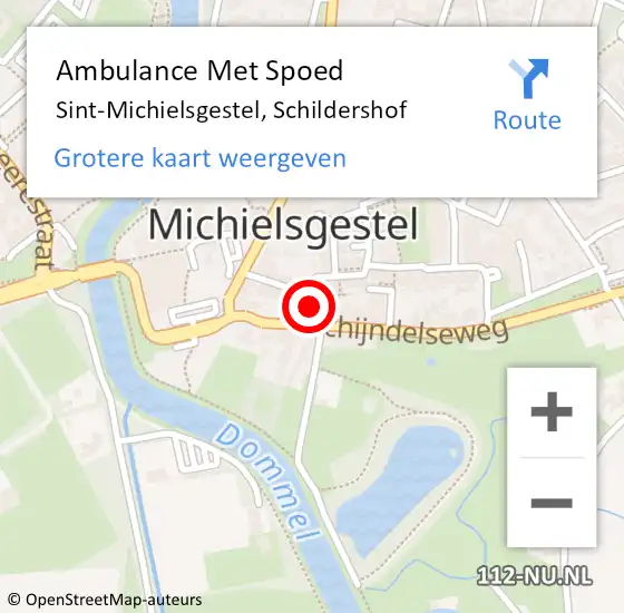 Locatie op kaart van de 112 melding: Ambulance Met Spoed Naar Sint-Michielsgestel, Schildershof op 5 juni 2016 21:54