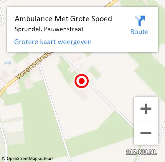 Locatie op kaart van de 112 melding: Ambulance Met Grote Spoed Naar Sprundel, Pauwenstraat op 6 juni 2016 01:30