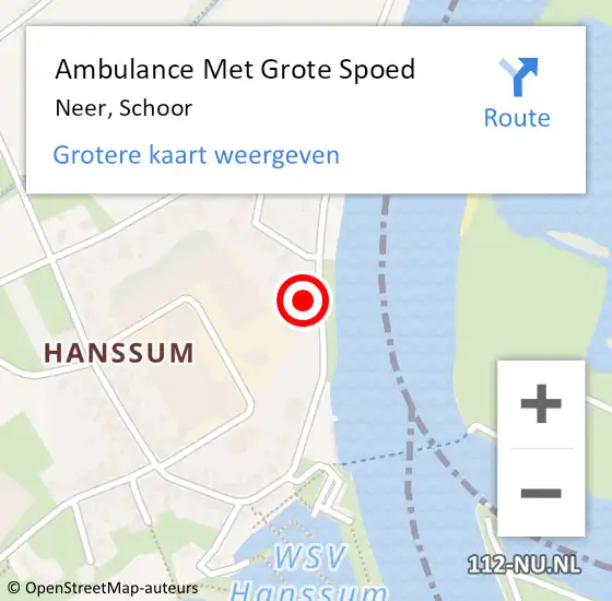 Locatie op kaart van de 112 melding: Ambulance Met Grote Spoed Naar Neer, Schoor op 17 december 2013 11:33