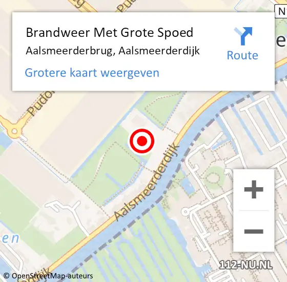 Locatie op kaart van de 112 melding: Brandweer Met Grote Spoed Naar Aalsmeerderbrug, Aalsmeerderdijk op 6 juni 2016 05:31