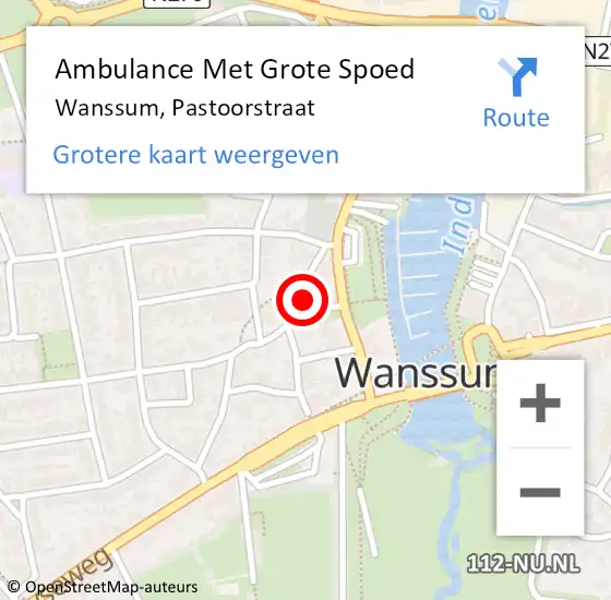 Locatie op kaart van de 112 melding: Ambulance Met Grote Spoed Naar Wanssum, Pastoorstraat op 6 juni 2016 05:41