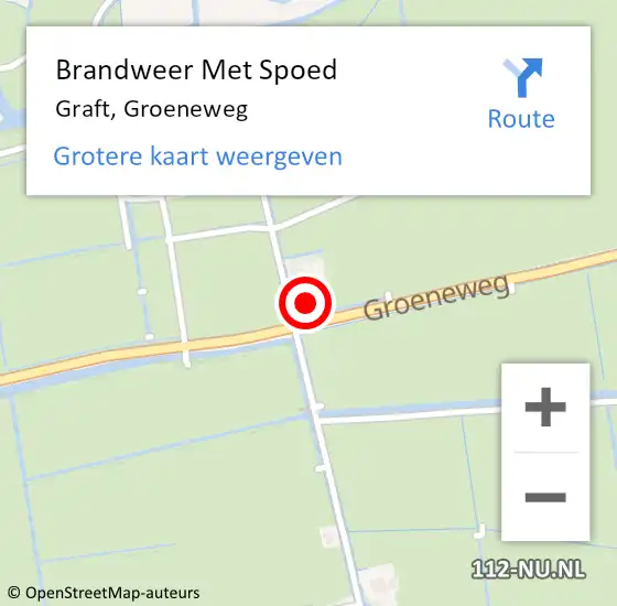 Locatie op kaart van de 112 melding: Brandweer Met Spoed Naar Graft, Groeneweg op 6 juni 2016 07:32