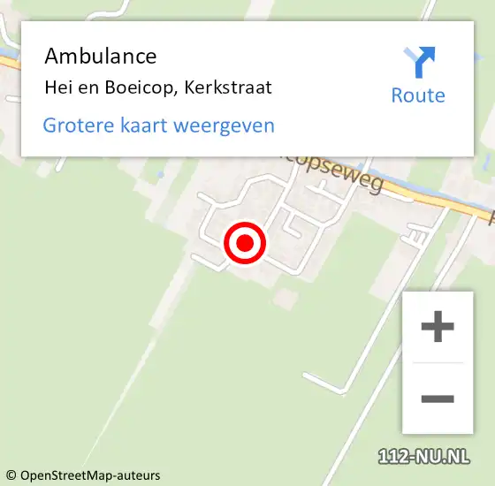 Locatie op kaart van de 112 melding: Ambulance Hei en Boeicop, Kerkstraat op 17 december 2013 11:41