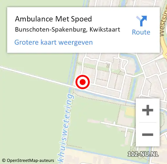 Locatie op kaart van de 112 melding: Ambulance Met Spoed Naar Bunschoten-Spakenburg, Kwikstaart op 6 juni 2016 10:06