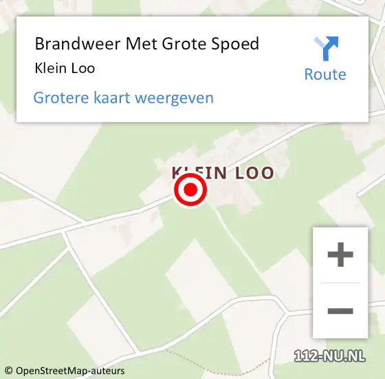 Locatie op kaart van de 112 melding: Brandweer Met Grote Spoed Naar Klein Loo op 6 juni 2016 11:20