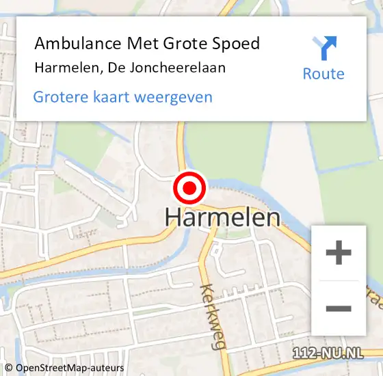 Locatie op kaart van de 112 melding: Ambulance Met Grote Spoed Naar Harmelen, De Joncheerelaan op 6 juni 2016 12:00