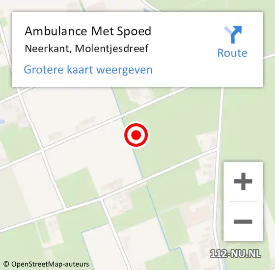 Locatie op kaart van de 112 melding: Ambulance Met Spoed Naar Neerkant, Molentjesdreef op 6 juni 2016 12:57
