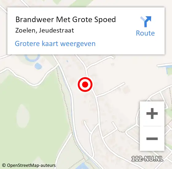 Locatie op kaart van de 112 melding: Brandweer Met Grote Spoed Naar Zoelen, Jeudestraat op 6 juni 2016 13:22