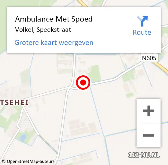 Locatie op kaart van de 112 melding: Ambulance Met Spoed Naar Volkel, Speekstraat op 6 juni 2016 17:21