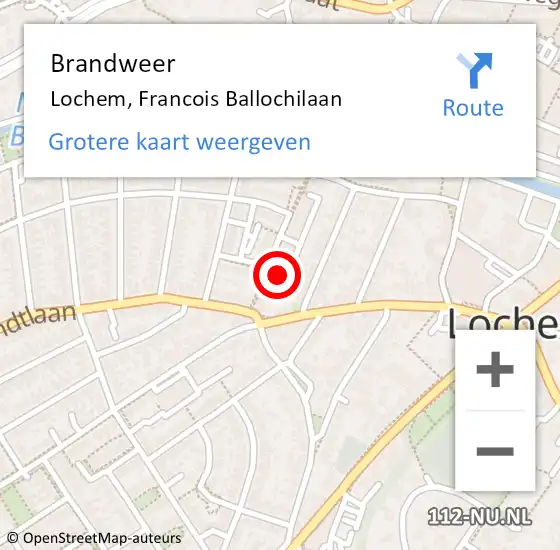 Locatie op kaart van de 112 melding: Brandweer Lochem, Francois Ballochilaan op 6 juni 2016 17:35