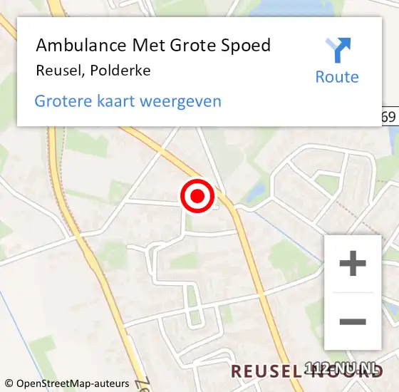 Locatie op kaart van de 112 melding: Ambulance Met Grote Spoed Naar Reusel, Polderke op 6 juni 2016 17:35