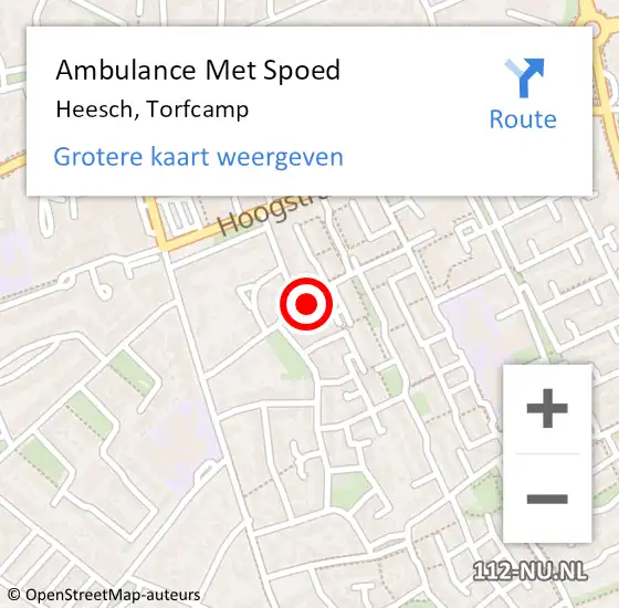 Locatie op kaart van de 112 melding: Ambulance Met Spoed Naar Heesch, Torfcamp op 6 juni 2016 17:53