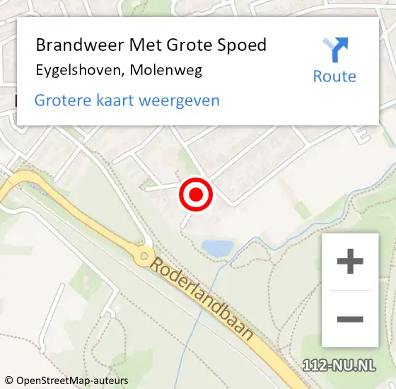 Locatie op kaart van de 112 melding: Brandweer Met Grote Spoed Naar Eygelshoven, Molenweg op 6 juni 2016 20:08