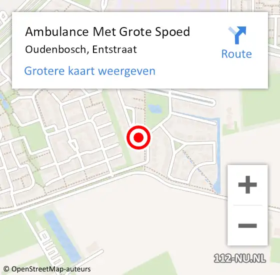 Locatie op kaart van de 112 melding: Ambulance Met Grote Spoed Naar Oudenbosch, Entstraat op 6 juni 2016 23:47