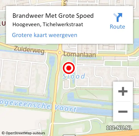 Locatie op kaart van de 112 melding: Brandweer Met Grote Spoed Naar Hoogeveen, Tichelwerkstraat op 7 juni 2016 01:05