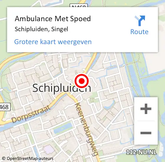 Locatie op kaart van de 112 melding: Ambulance Met Spoed Naar Schipluiden, Singel op 7 juni 2016 02:13