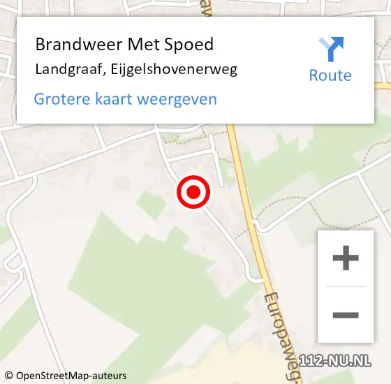 Locatie op kaart van de 112 melding: Brandweer Met Spoed Naar Landgraaf, Eijgelshovenerweg op 7 juni 2016 03:07