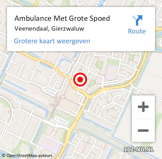 Locatie op kaart van de 112 melding: Ambulance Met Grote Spoed Naar Veenendaal, Gierzwaluw op 7 juni 2016 07:46