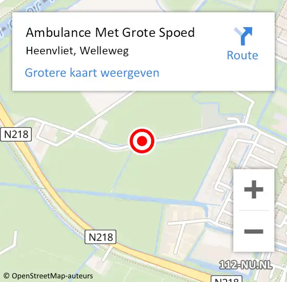 Locatie op kaart van de 112 melding: Ambulance Met Grote Spoed Naar Heenvliet, Welleweg op 7 juni 2016 10:43