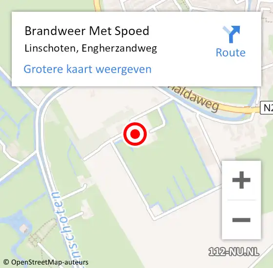 Locatie op kaart van de 112 melding: Brandweer Met Spoed Naar Linschoten, Engherzandweg op 7 juni 2016 10:49