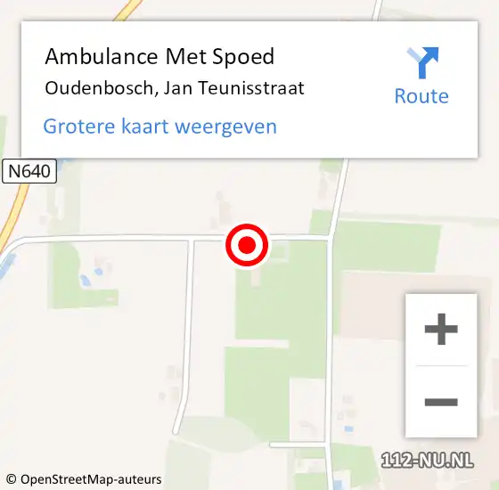 Locatie op kaart van de 112 melding: Ambulance Met Spoed Naar Oudenbosch, Jan Teunisstraat op 7 juni 2016 12:01