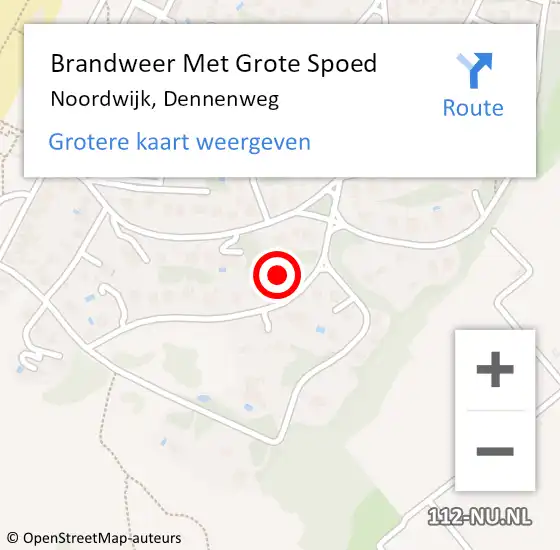 Locatie op kaart van de 112 melding: Brandweer Met Grote Spoed Naar Noordwijk, Dennenweg op 7 juni 2016 13:11