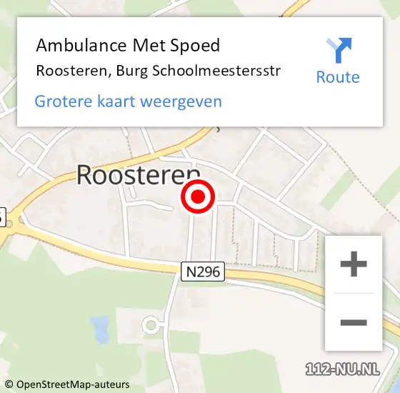 Locatie op kaart van de 112 melding: Ambulance Met Spoed Naar Roosteren, Burg Schoolmeestersstr op 7 juni 2016 16:28