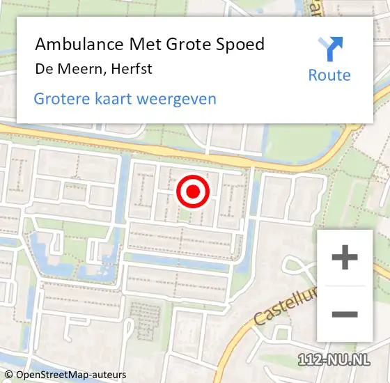 Locatie op kaart van de 112 melding: Ambulance Met Grote Spoed Naar De Meern, Herfst op 7 juni 2016 16:44