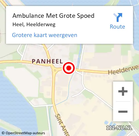 Locatie op kaart van de 112 melding: Ambulance Met Grote Spoed Naar Heel, Heelderweg op 7 juni 2016 17:38