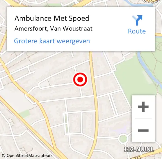 Locatie op kaart van de 112 melding: Ambulance Met Spoed Naar Amersfoort, Van Woustraat op 7 juni 2016 17:40
