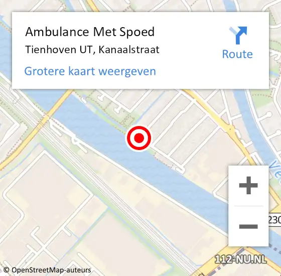 Locatie op kaart van de 112 melding: Ambulance Met Spoed Naar Tienhoven UT, Kanaalstraat op 7 juni 2016 17:42