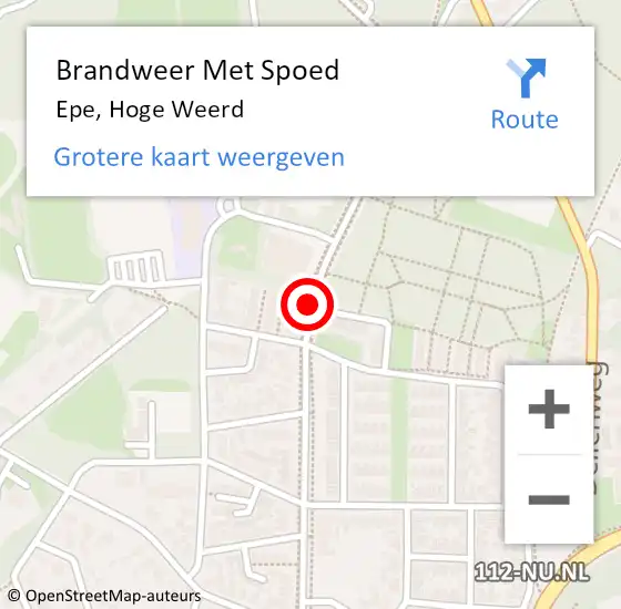 Locatie op kaart van de 112 melding: Brandweer Met Spoed Naar Epe, Hoge Weerd op 17 december 2013 14:25