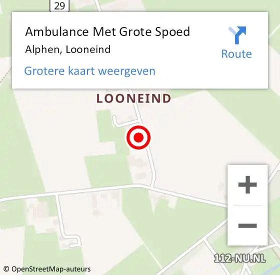 Locatie op kaart van de 112 melding: Ambulance Met Grote Spoed Naar Alphen, Looneind op 7 juni 2016 21:00