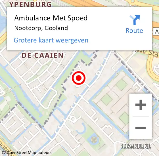 Locatie op kaart van de 112 melding: Ambulance Met Spoed Naar Nootdorp, Gooland op 7 juni 2016 22:24