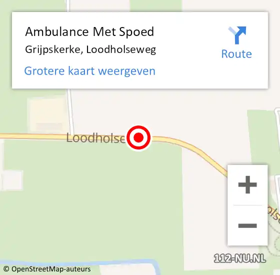 Locatie op kaart van de 112 melding: Ambulance Met Spoed Naar Grijpskerke, Loodholseweg op 8 juni 2016 07:10